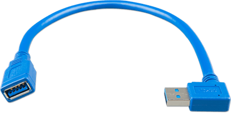USB Jatkokaapeli - toinen pää 90-asteen liittimellä